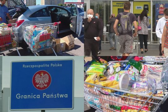 Paskutinės dienos be izoliacijos apsipirkti Lenkijoje – lietuviai šturmuoja parduotuves