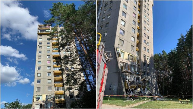 Vos išvengta nelaimės: Vilniuje netikėtai nukrito daugiabučio namo 15-o aukšto balkonas