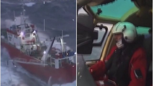 Insultas vyrą ištiko vidury vandenyno: į ligoninę gelbėtojai gabeno sraigtasparniu