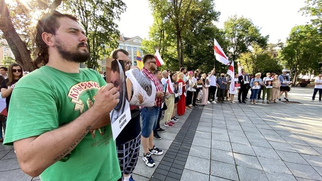 Vilniuje – solidarumo su Baltarusija akcija: A. Lukašenkai skandavo „paleisk“