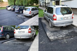 Panevėžio asfaltavimo ypatumai: paklojo naują dangą, išskyrus vietą vienam automobiliui