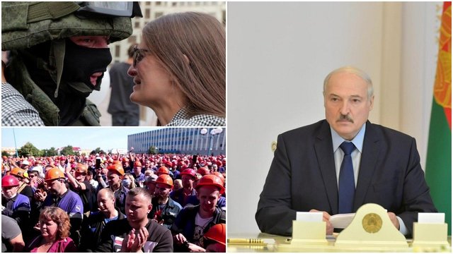 Prie sienos priremtas  A. Lukašenka paprašė V. Putino pagalbos: tikisi „greitai išspręsti problemas“