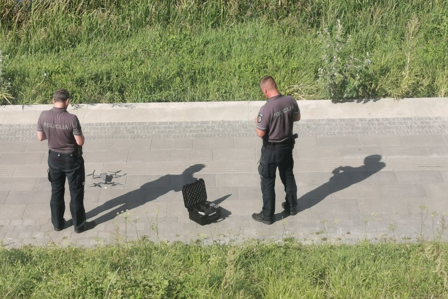  Vilniaus policijai pirmadienį pranešta apie Neries upėje miesto centre greta Žaliojo tilto pastebėtą daiktą į aviacinę bombą.<br> R.Danisevičiaus nuotr.