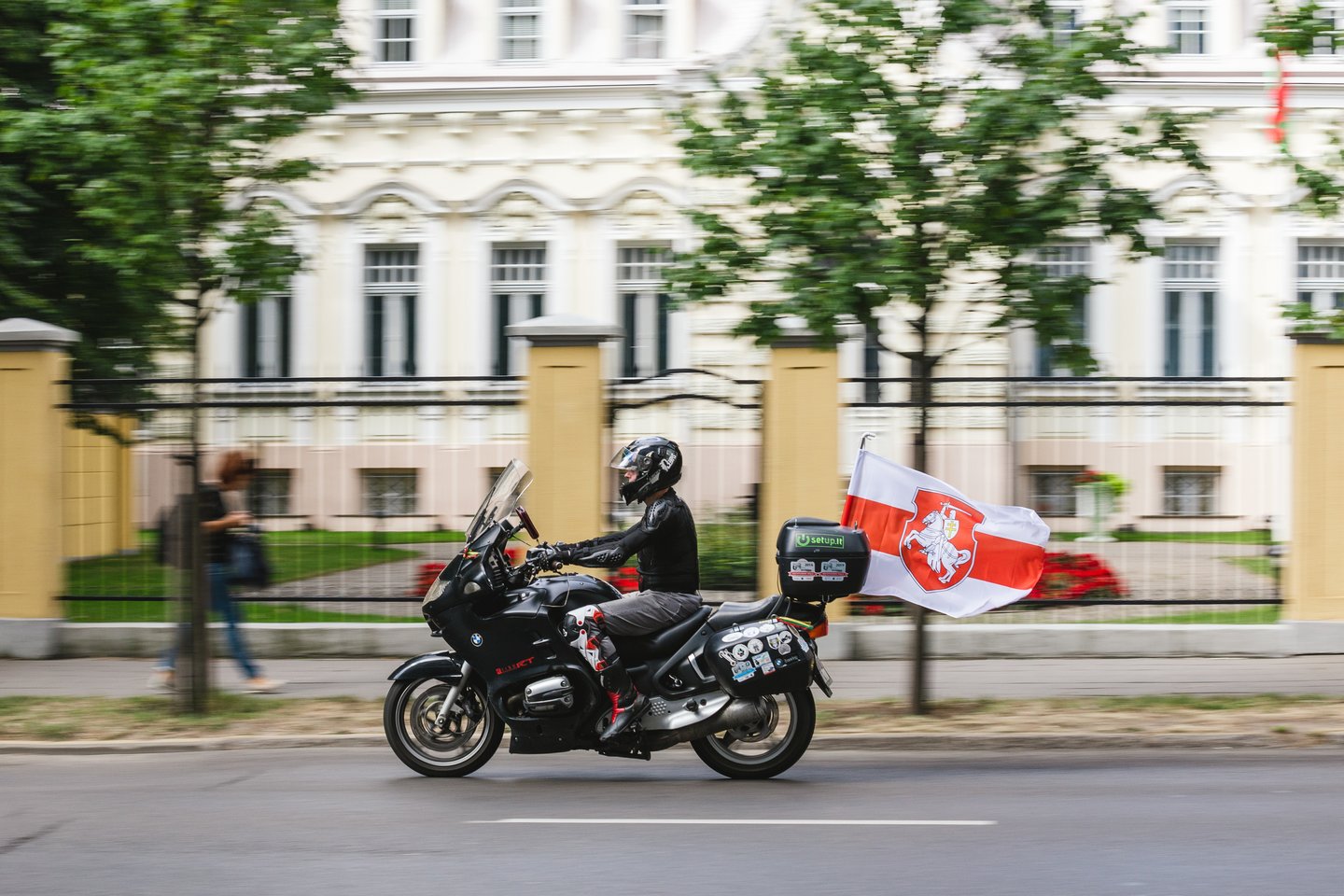 Motociklininkai sekmadienį taip pat judės Laisvės keliu iki Baltarusijos pasienio.<br> J.Lengvino nuotr.