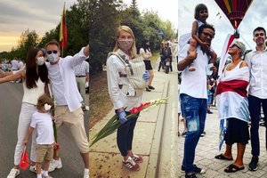 Į „Laisvės kelią“ palaikyti Baltarusijos laisvės atėjo baltai pasipuošę žinomi žmonės