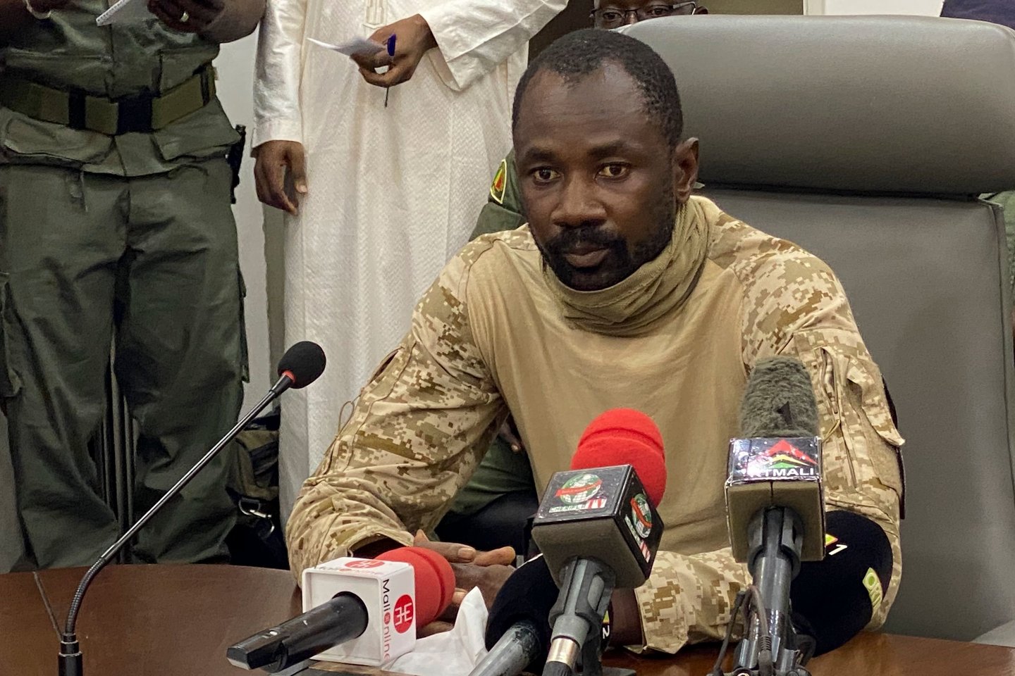 Malio kariuomenės pulkininkas Assimi Goita.<br>AFP/Scanpix nuotr.