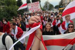 Minske per studentų protestą vėl sulaikomi jo dalyviai