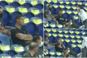 Taisyklės visiems vienodos: be kaukės sėdinčiam C. Ronaldo teko raudonuoti 