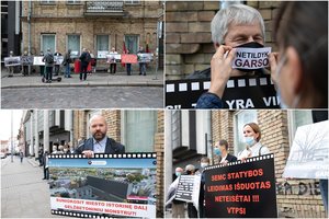 Dėl Panevėžio kino teatro – protestas prie Kultūros ministerijos 