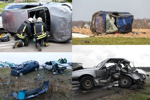 Avarijų padarinius likviduojantis specialistas: kai kurie automobiliai susiraito net į kamuoliuką