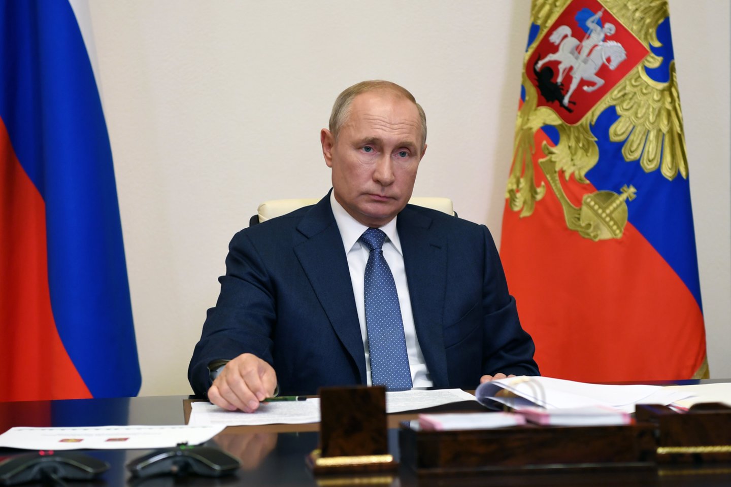​Rusijos prezidentas Vladimiras Putinas šiemet nerengs savo kasmetinės klausimų ir atsakymų sesijos su visuomene, trečiadienį pranešė jo atstovas spaudai.<br>TASS/Scanpix nuotr.