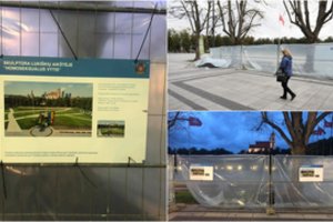 Lukiškių aikštėje – neįprastas incidentas: iškabinėti plakatai su homoseksualiu vyčiu