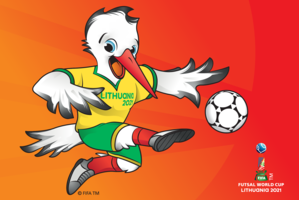 FIFA pasaulio salės futbolo čempionato talismanas – šokantis gandras