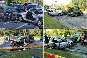 Tragedija Vilniuje: per 6 automobilių avariją žuvo dvi moterys, 3 suaugę ir vaikas – ligoninėje