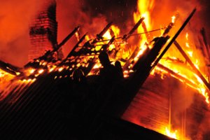 Mažeikių r. gaisro metu žuvo žmogus