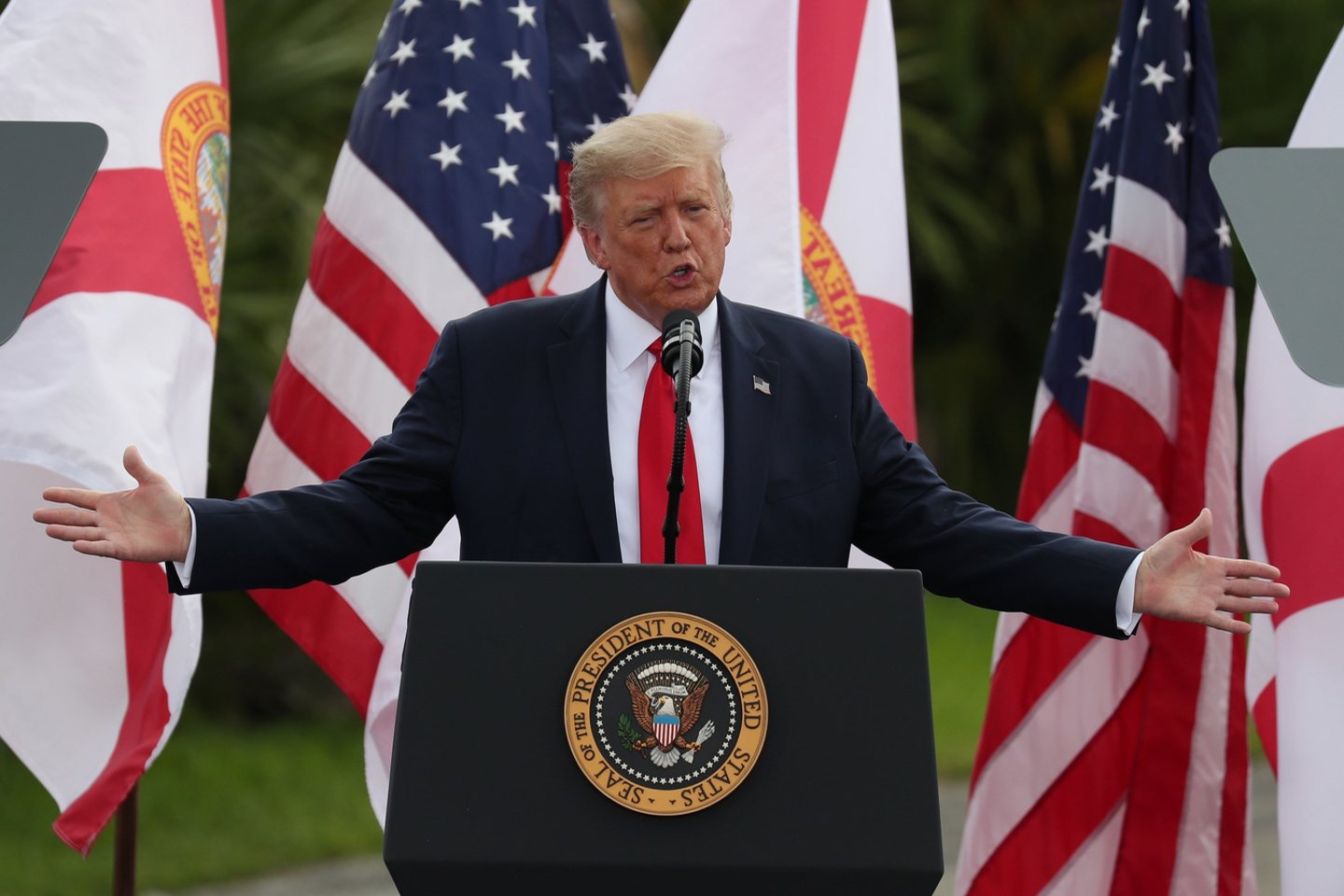  JAV prezidentas Donaldas Trumpas.<br>AFP/Scanpix nuotr.
