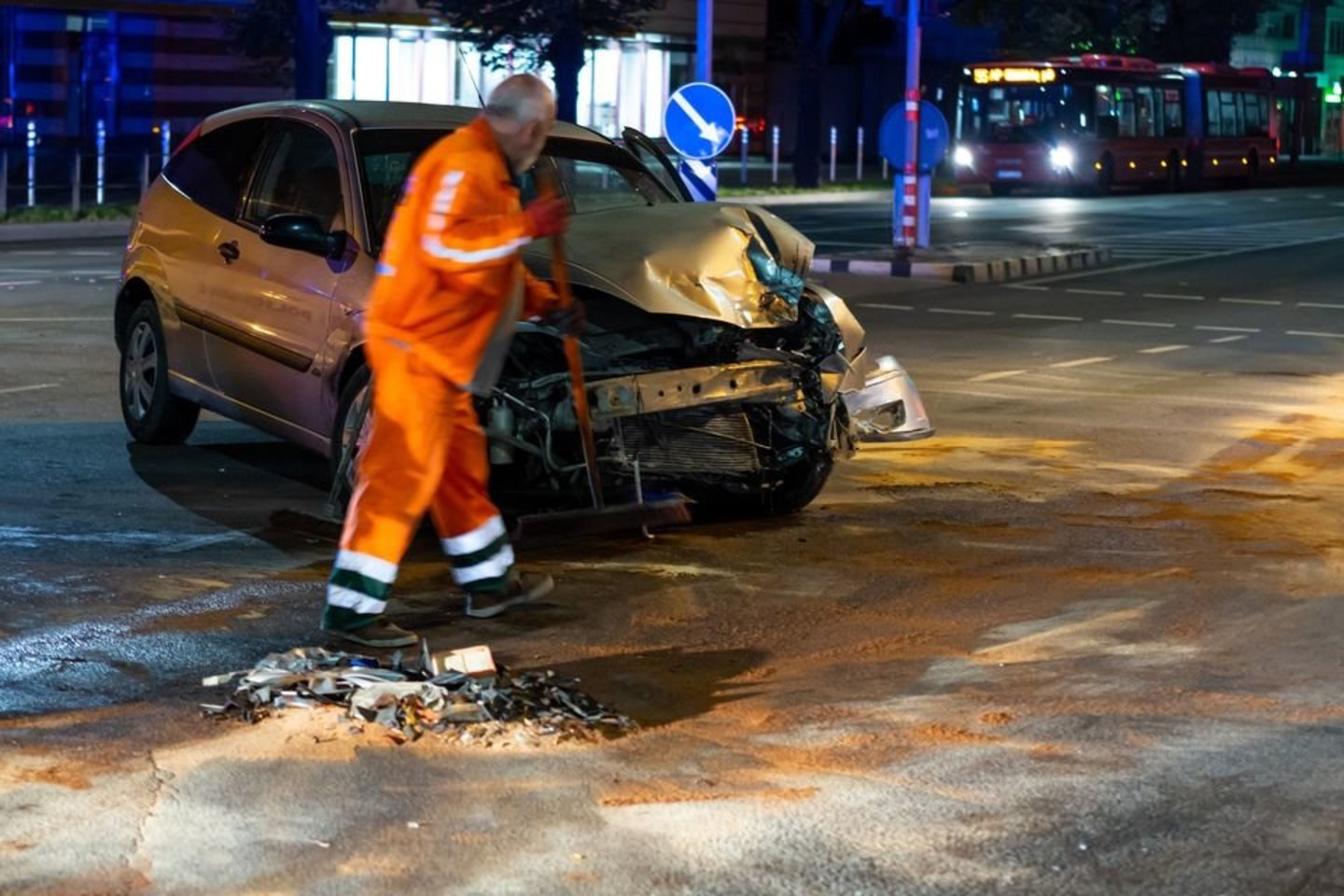  Vilniuje avariją sukėlė beteisis vairuotojas.<br> T.Bauro nuotr.