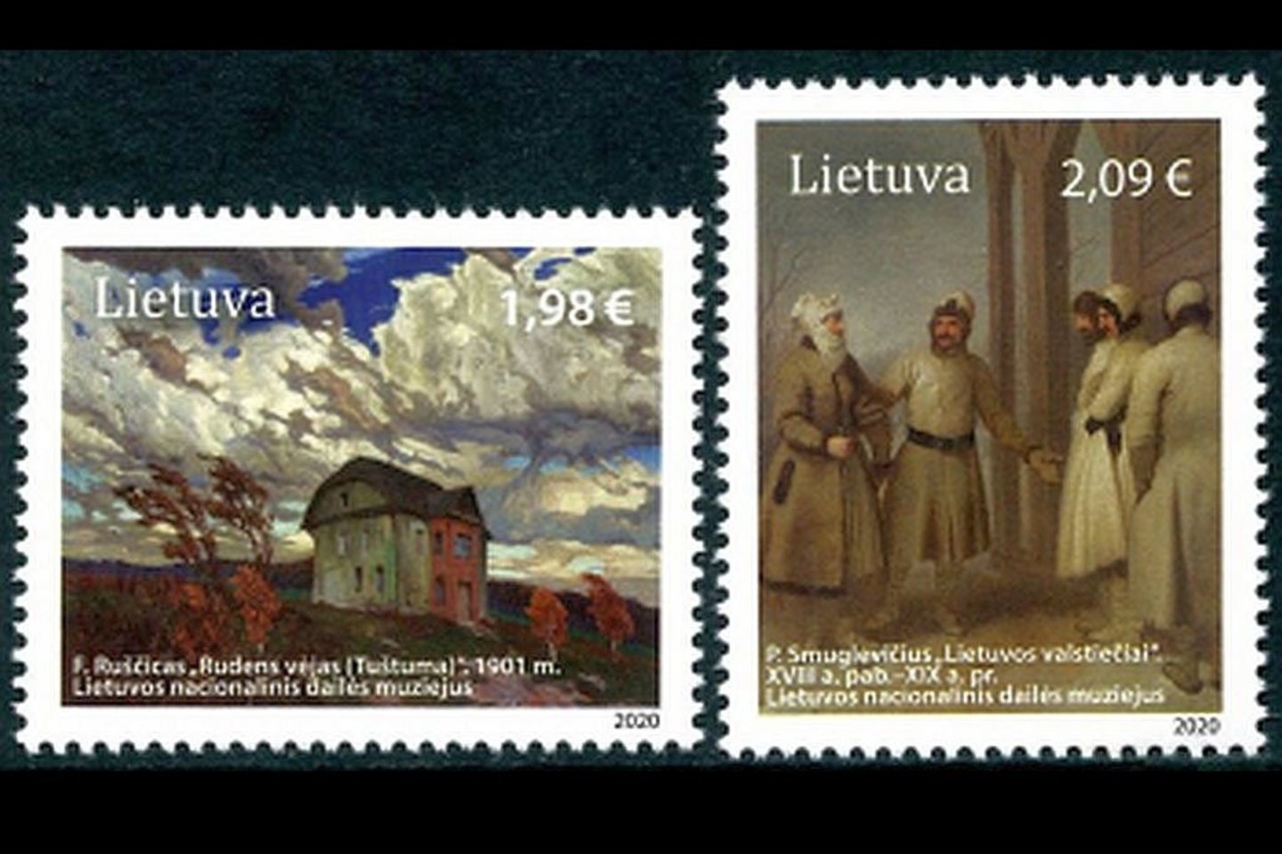 Pašto ženklų serija „Meno kūrinių kolekcijos“.<br> LP nuotr.
