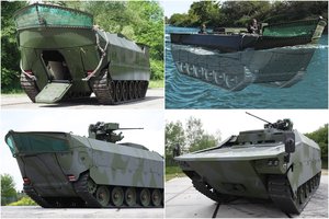 Vokiečiai pristatė amfibijos koncepciją – vandenyje 2-3 kartus greitesnė už rusišką techniką