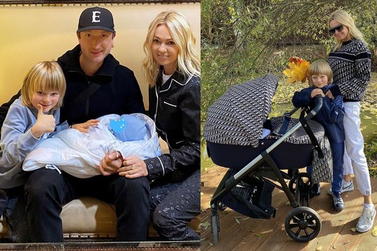 Jevgenijus Pliuščenka su žmona Jana sūpuoja antrąjį sūnų: pagimdė surogatinė motina