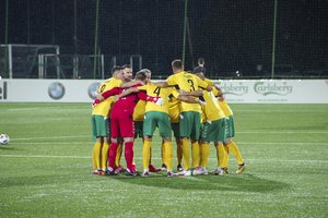 Nutrūko trapi Lietuvos futbolininkų pergalių serija: namuose neįveikė Baltarusijos