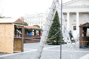 Iki Kalėdų – daugiau kaip 70 dienų, bet Vilniuje jau stovi eglė ir dygsta miestelis
