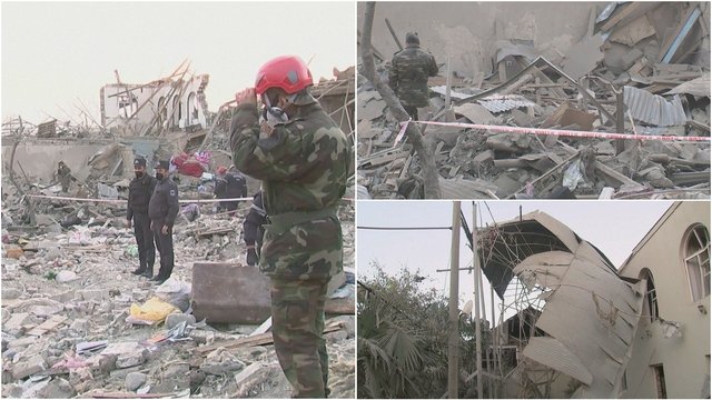 Per raketų smūgį Azerbaidžane žuvo 13 civilių: dar 40 žmonių sužeisti, namai sulyginti su žeme