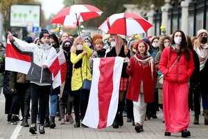 Baltarusijos sostinėje per studentų eitynes sulaikyta mažiausiai 10 žmonių