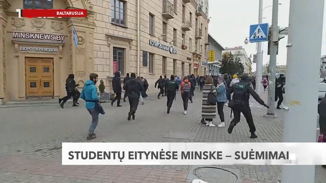 Studentų eitynėse Minske – suėmimai: OMON pareigūnai sulaikė mažiausiai 10 asmenų