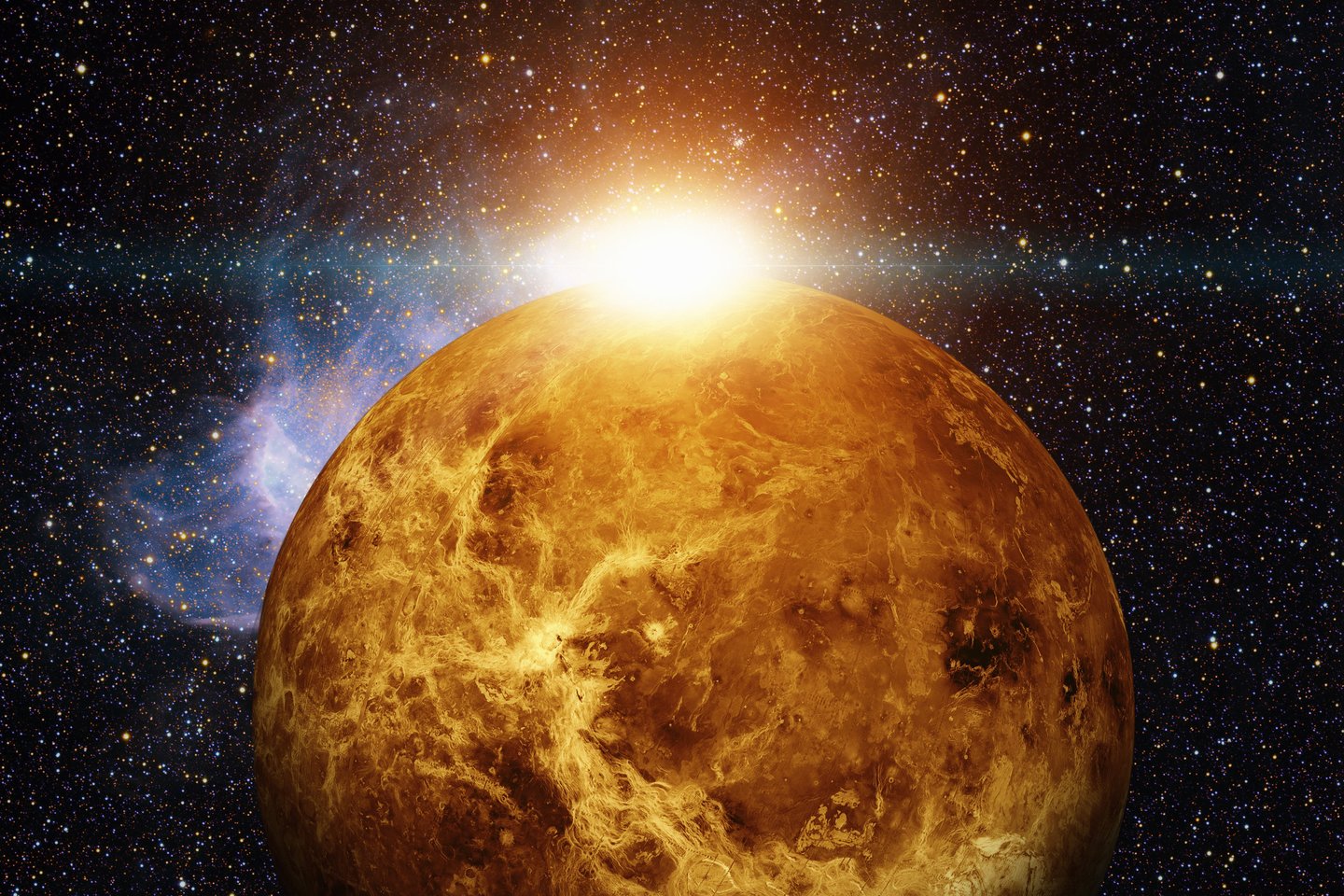  Vos prieš mėnesį sužinojome, kad Veneros atmosferoje yra fosfino dujų, kurios Žemėje atsiranda tik dėl gyvybinių procesų – o dabar paskelbta apie ten pat aptiktas glicino molekules.<br> 123rf iliustr.