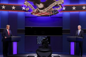 Antrieji D. Trumpo ir J. Bideno debatai: vienybės pažadai ir arši kova iki paskutinio atodūsio