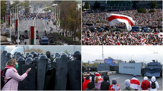 Baltarusijoje vėl griaudėjo protestai: gyventojai atsisakė dirbti ir patraukė į gatves