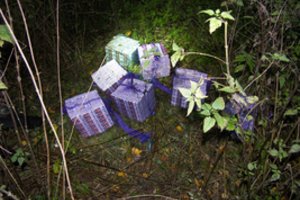 Šalčininkų r. pasieniečiai užkardė bandymą į Lietuvą atgabenti cigarečių kontrabandą