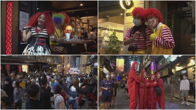Honkongas švenčia: kinai Heloviną pasitiko su sušvelnėjusiais koronaviruso apribojimais