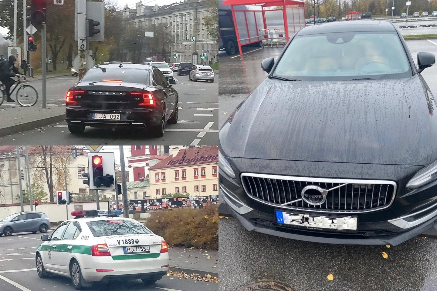 Kelių policijos valdyboje pradėta administracinė teisėna dėl policininkų, kurie prie „Volvo“ automobilio pažeidusio taisykles stabtelėjo tik trumpam.<br>lrytas.lt fotomontažas