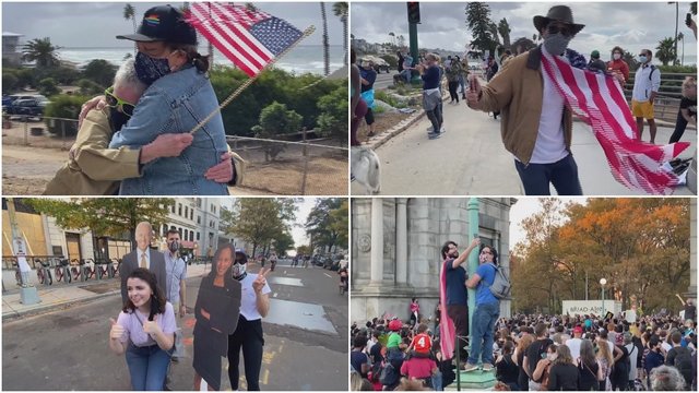 JAV švenčia J. Bideno pergalę: gatvės prisipildė džiaugsmingų šokių ir dainų