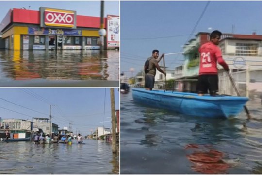 Stipri audra gatves pavertė vandens kanalais: vietiniai gyventojai traukė valtis ir kopėčias