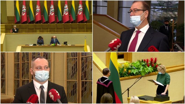 Koronavirusas pakoregavo ceremoniją Seime: Konstituciją lietė per plastiko plėvelę, dalis prisiekti negalėjo