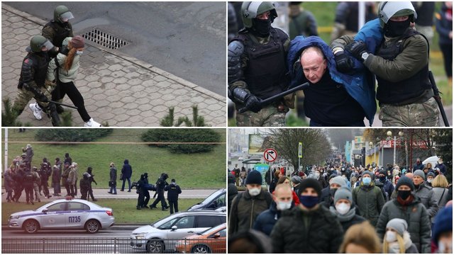 99 protestų diena – „Omon“ gniaužtuose: suimta daugiau nei 1000 baltarusių