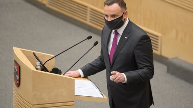 A. Duda kreipėsi į Lietuvos Seimą: perduodu brolišką pagarbą