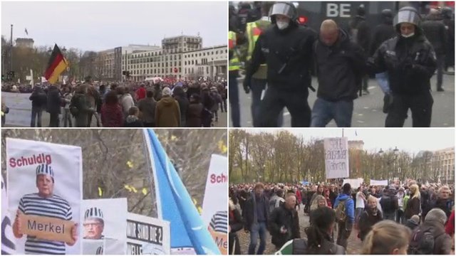 Protestai Berlyne: nešini puodais ir keptuvėmis vokiečiai niršo dėl valdžiai suteikiamų galių 