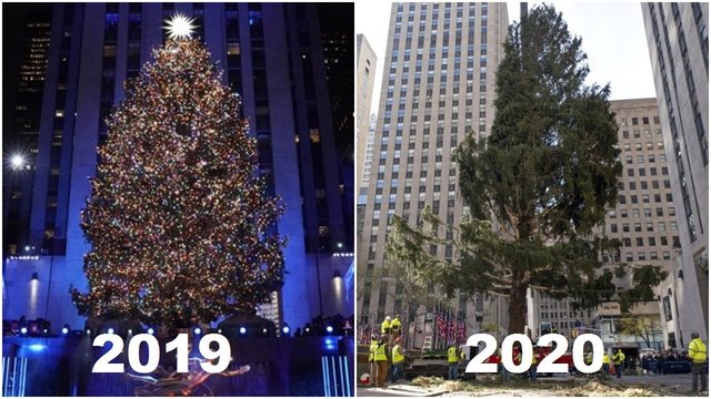 Amerikiečiai leipsta juokais dėl Kalėdų eglės Niujorke: „Kokie metai – tokia ir eglė“