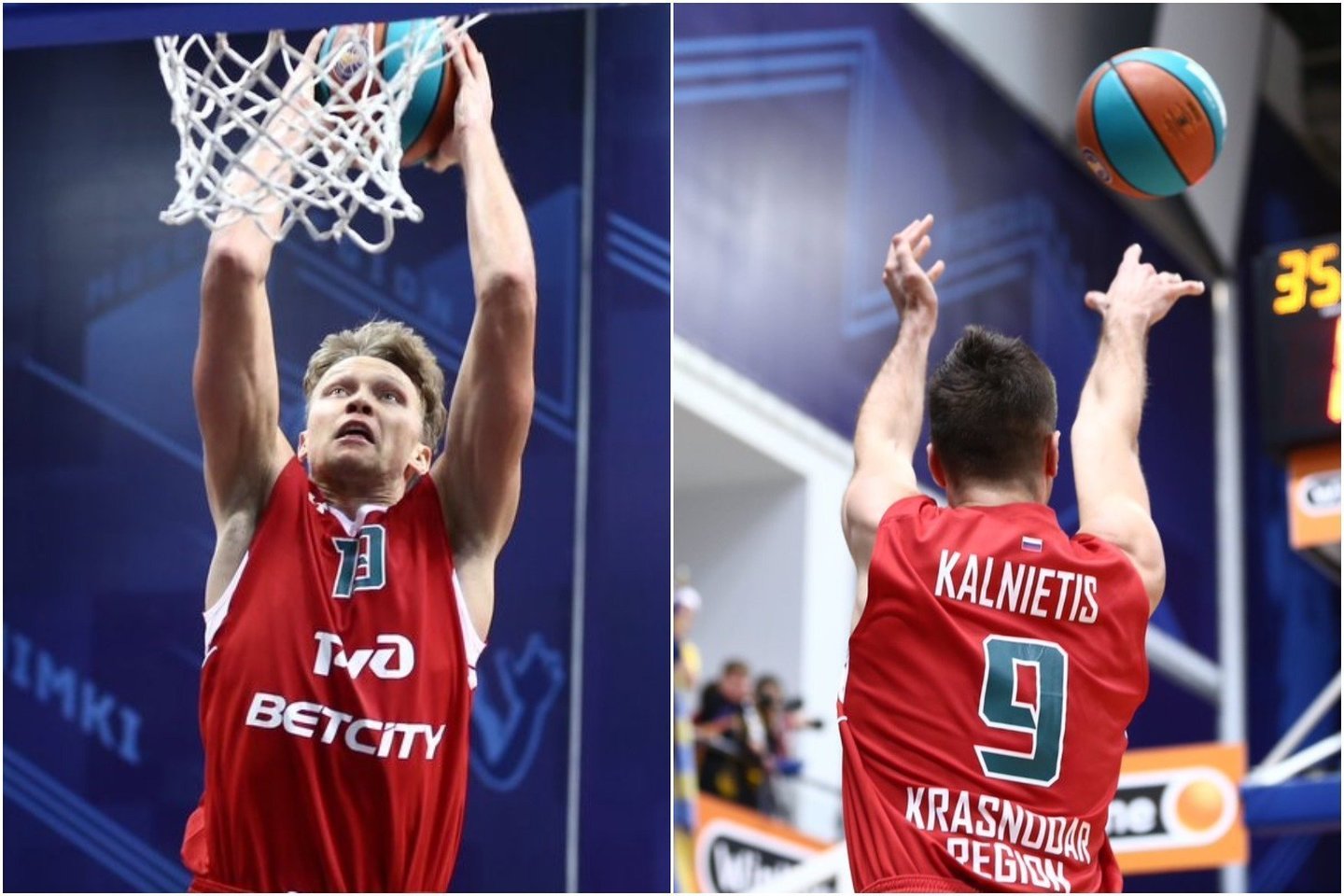 Mindaugas Kuzminskas ir Mantas Kalnietis yra Krasnodaro komandos lyderiai.<br>Twitter nuotr.