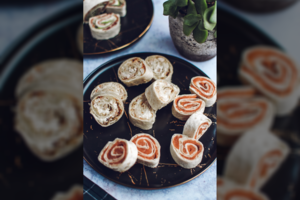 Greitai ir lengvai paruošiamas užkandis: trijų skonių tortilijų suktinukai