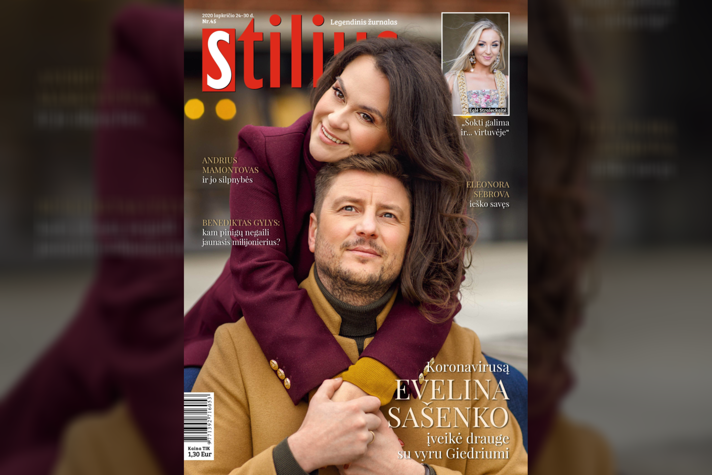 Žurnalo „Stilius“ viršelį puošianti Evelina Sašenko-Statulevičienė su vyru Giedriumi.<br> LR archyvo nuotr.