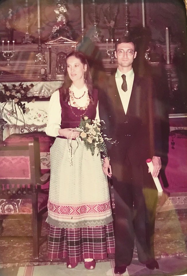 Birutė ir Guido 1984 metais susituokė ir Italijoje – vienoje Parmos bažnyčių.<br>Nuotr. iš asmeninio albumo