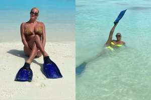 44-erių A. Voločkovai koronavirusas – nė motais: su plaukmenimis darė špagatą, raitėsi vandenyje