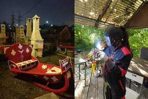 Vilnietės kieme – šimto metų senumo Kalėdų senelio rogės