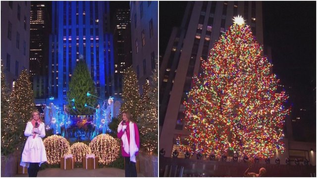 Rockefellerio centre įžiebta ikoniškoji Kalėdų eglė: dėl koronaviruso jos lankymas ribojamas