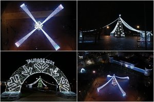 Tauragė įžiebė išskirtinę Kalėdų eglę: pasipuošė ne tik gražiu rūbu, bet ir moka uždainuoti